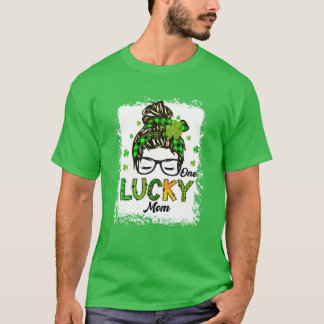 T-shirt Une Chanceuse Maman Messy Bun Cheveux Bleached Sai