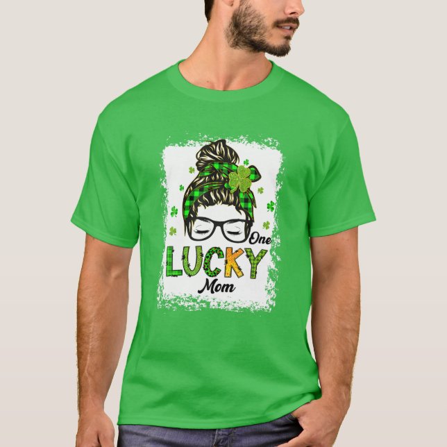 T-shirt Une Chanceuse Maman Messy Bun Cheveux Bleached Sai (Devant)