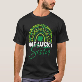 T-shirt Une Chanceuse Soeur Rainbow Leopard Big Soeur St P