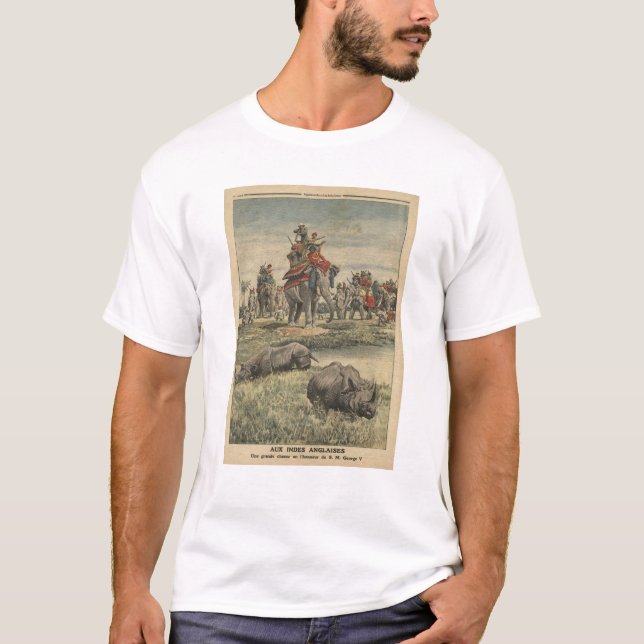 T-shirt Une chasse à rhinocéros en l'honneur du Roi George (Devant)