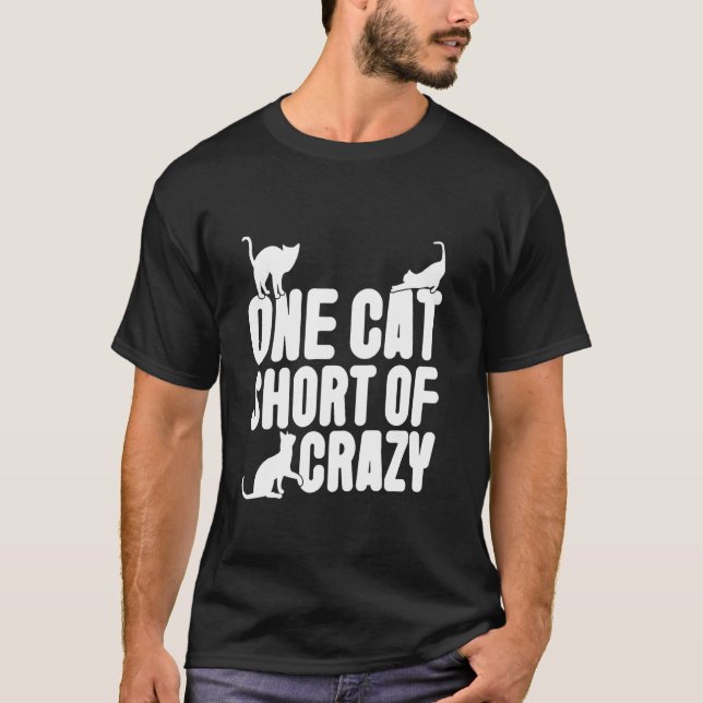 T-shirt Une chatte de moins pour être folle des chats (Devant)