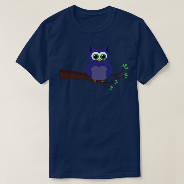 T-shirt Une chouette assise sur une branche (Design devant)