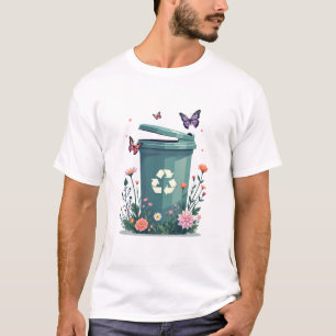 T-shirt Une Corbeille de recyclage entourée de papillons e