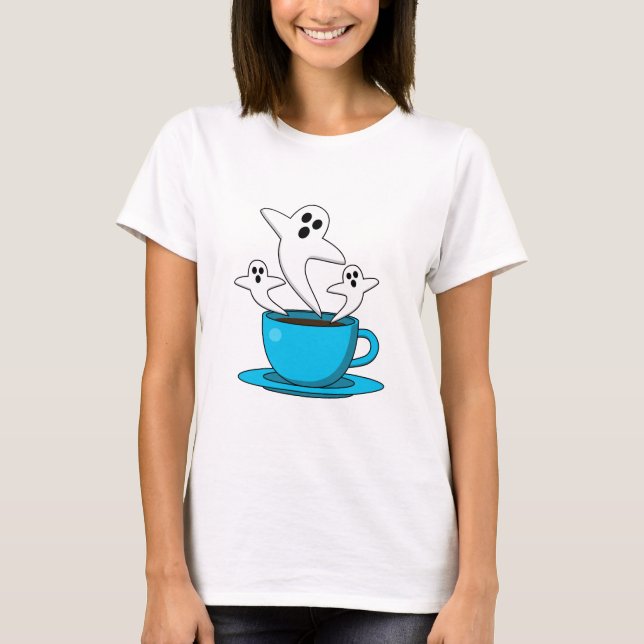 T-shirt Une coupe de café fumeur fantôme (Devant)