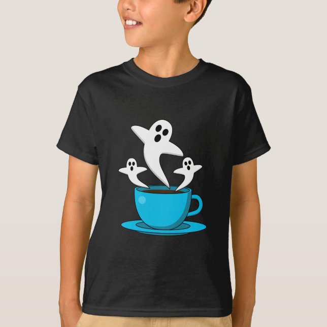 T-shirt Une coupe de café fumeur fantôme (Devant)