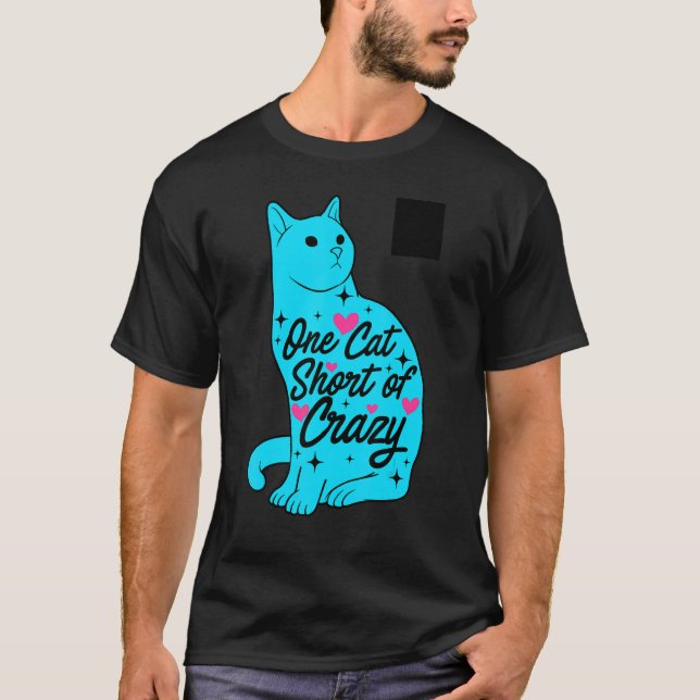 T-shirt Une Courte De Crazy Graphic Chat Propriétaire Chat (Devant)