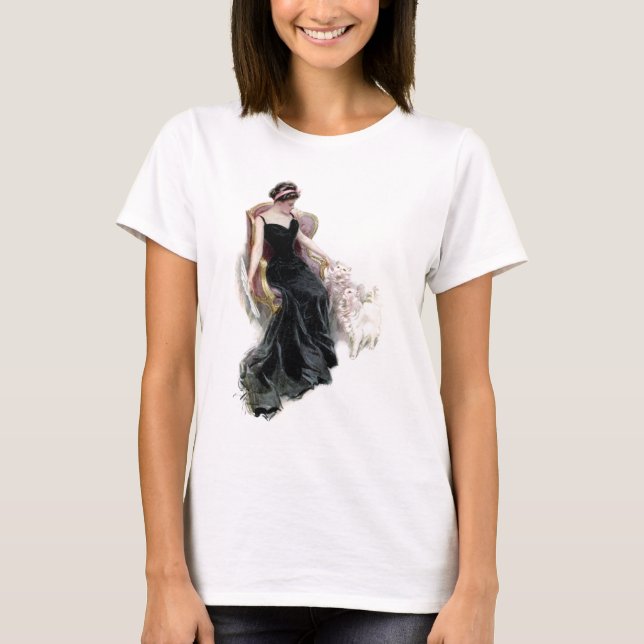 T-shirt Une dame et ses chats (Devant)