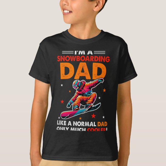 T-shirt Une définition de papa en snowboard beaucoup plus  (Devant)