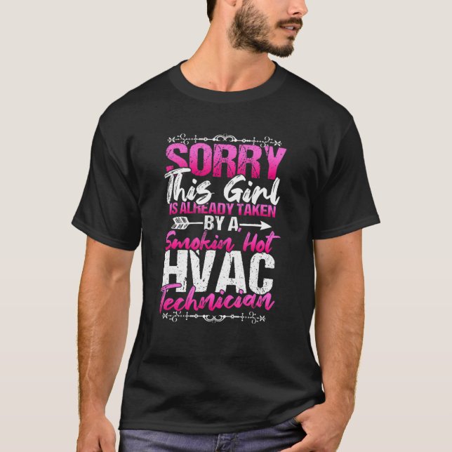 T-shirt Une Épouse Technicienne De Hvac Prise Par Hot Tech (Devant)