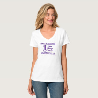 T-shirt Une équipe Dames White V-Neck