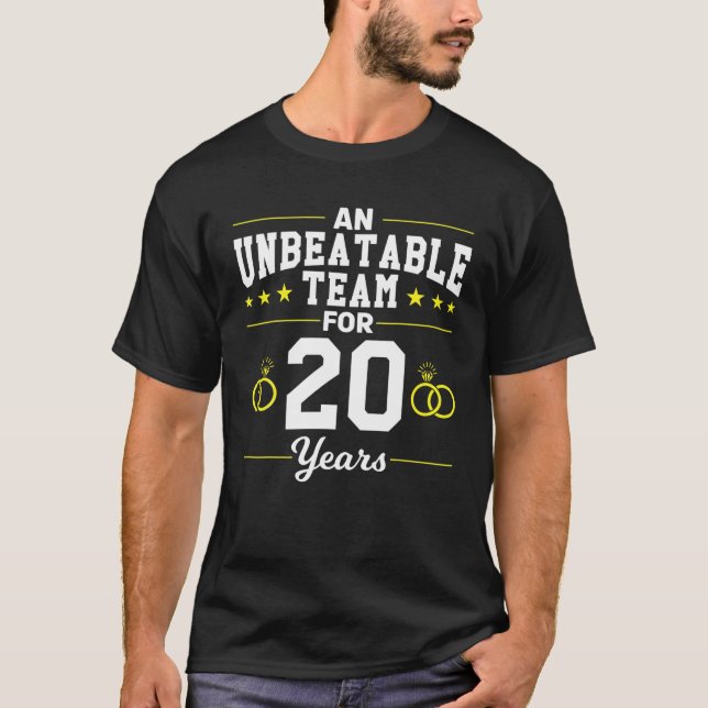 T-shirt Une équipe imbattable pour 20 ans de mariage (Devant)