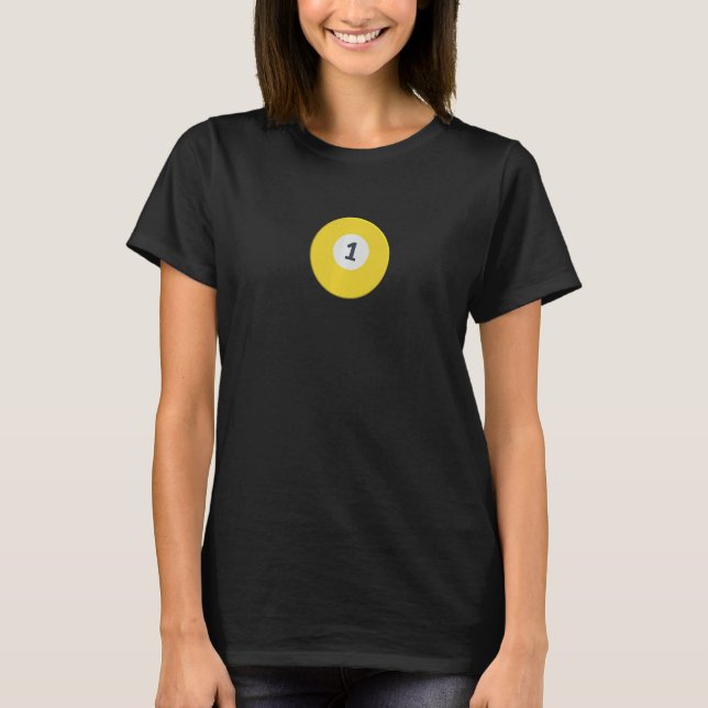 T-shirt Une équipe numéro 1 Lucky Yellow Ball Billiard Poo (Devant)