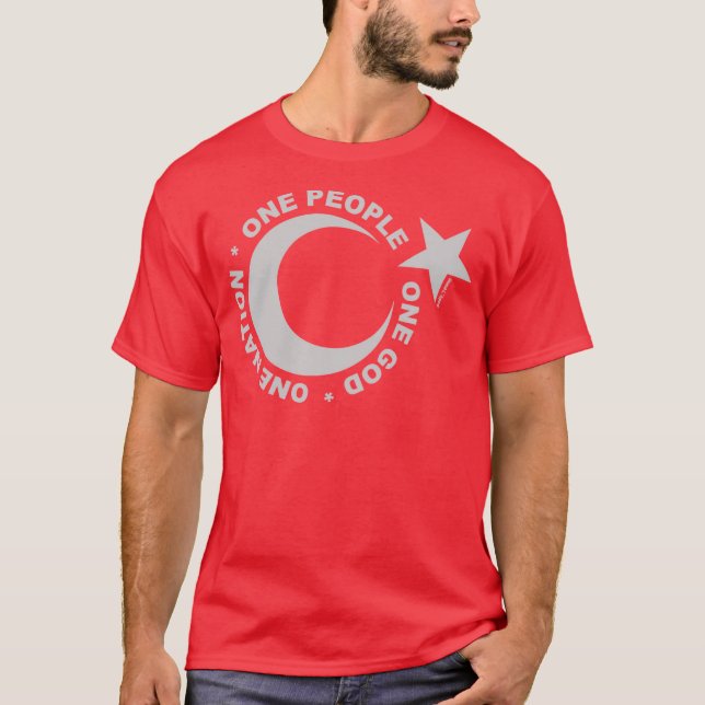 T-shirt Une étoile Ummah et un croissant (Devant)