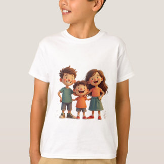 T-shirt une famille heureuse