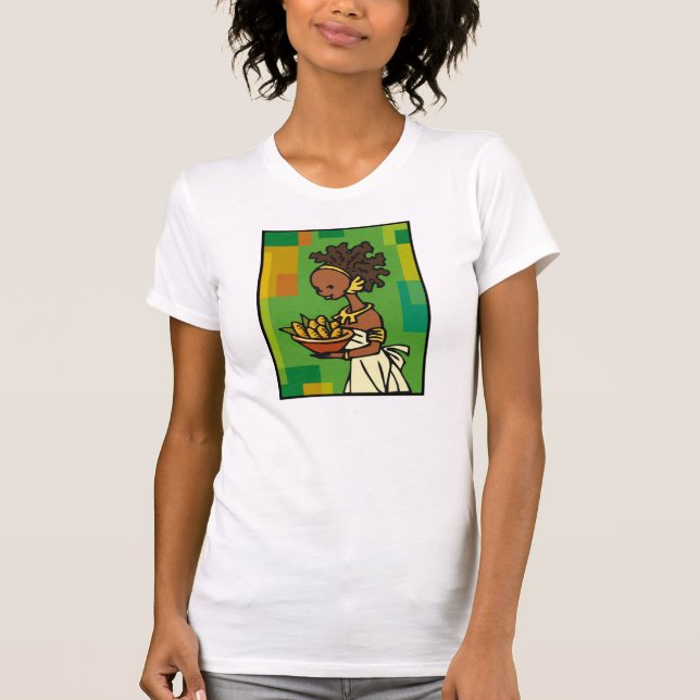 T-shirt Une femme africaine au bol de maïs (Devant)