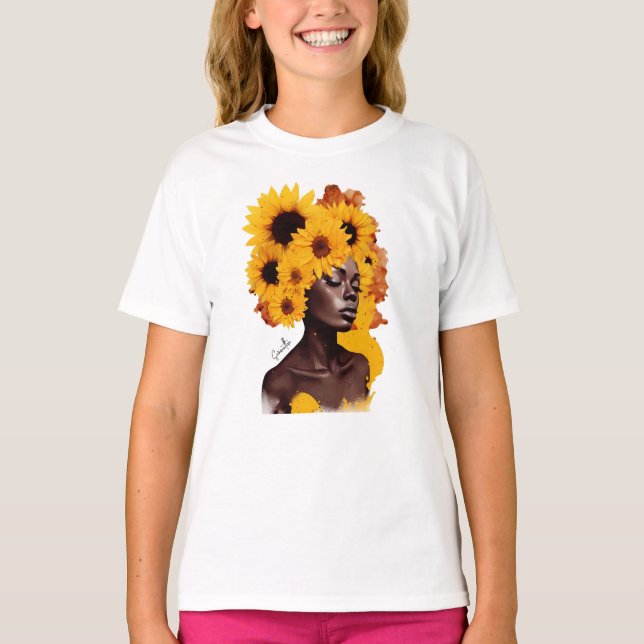 T-shirt Une femme afro-américaine avec les cheveux afrique (Devant)