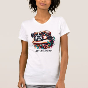 T-shirt Une femme embrasse Bulldog en Casquette