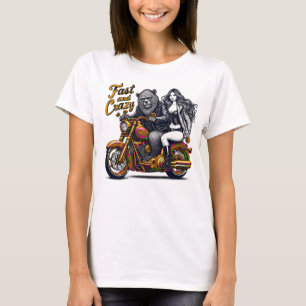 T-shirt Une femme embrasse la liberté sur la moto