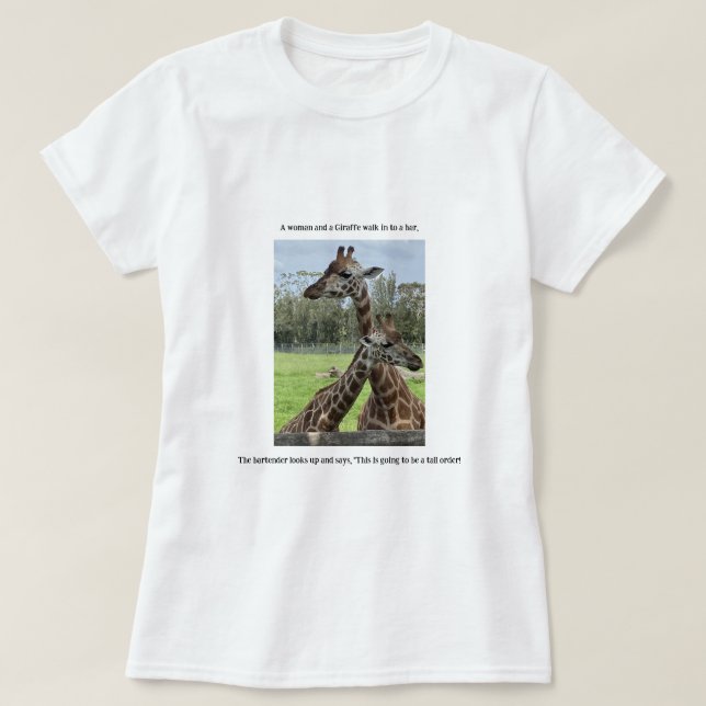 T-shirt Une femme et une girafe.. (Design devant)