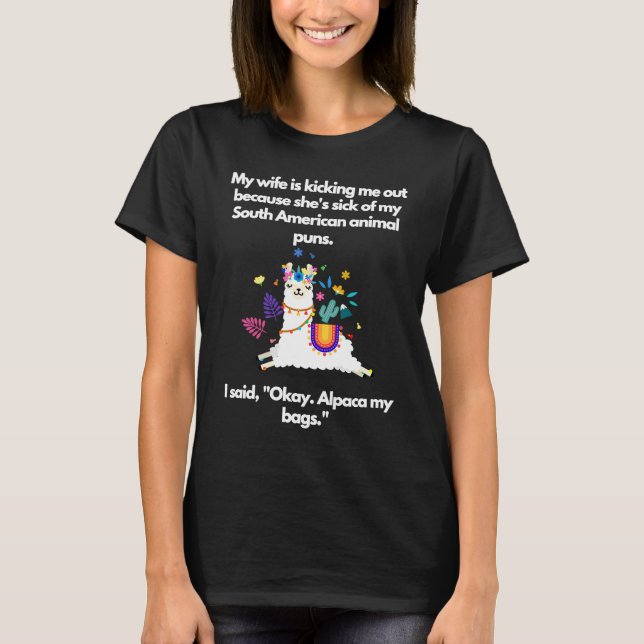T-shirt Une femme m'expulse d'Alpaca mes sacs (Devant)