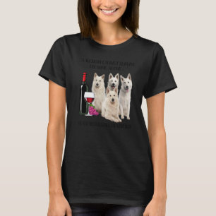 T-shirt Une Femme Ne Peut Survivre Seul Au Vin Berger Blan