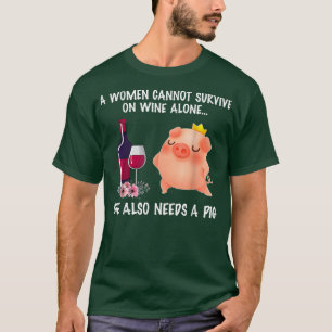 T-shirt Une Femme Ne Peut Survivre Sur Le Vin En Slope, El