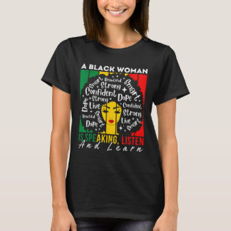 T-shirt Une Femme Noire Parle Écouter Et Apprendre Afro Wo