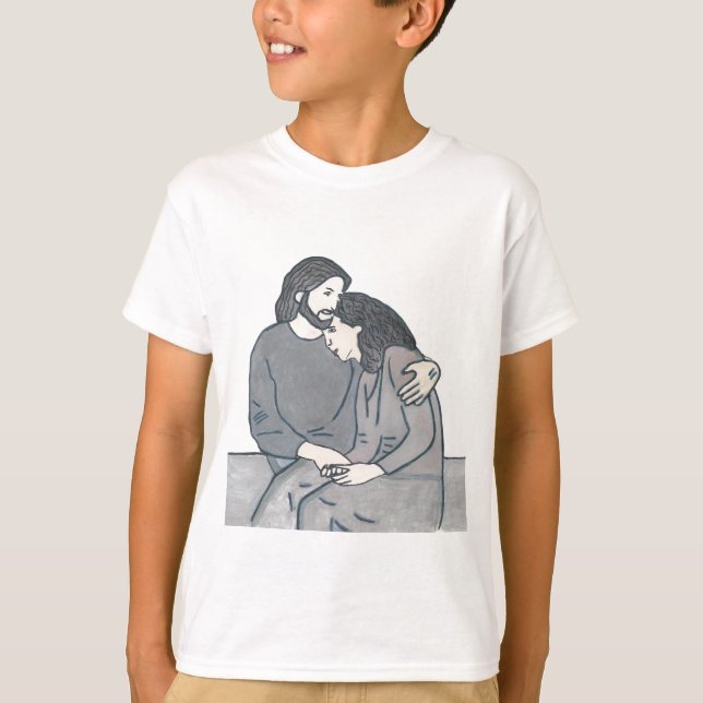 T-shirt Une femme solitaire rencontre Dieu (Devant)