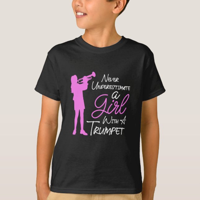 T-shirt une fille avec une trompette (Devant)