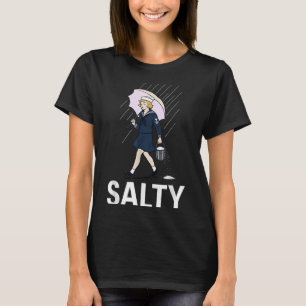 T-shirt Une fille de la marine tient un parapluie marcher 