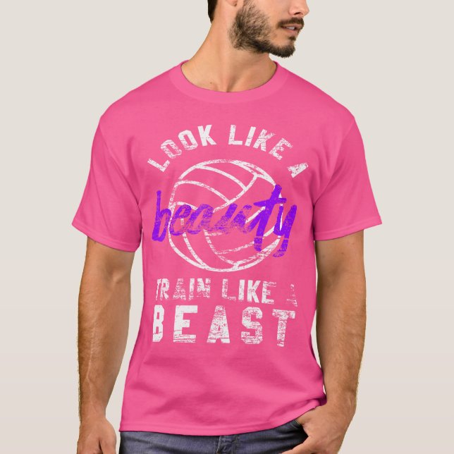 T-shirt Une fille de volley ressemble à un train de beauté (Devant)