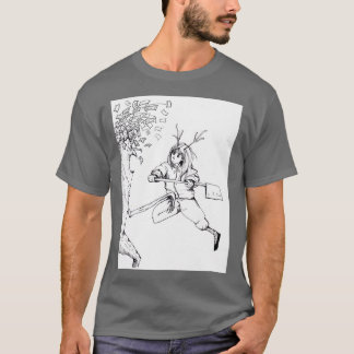 T-shirt Une fille en bois Antler attaque l'Arbre