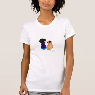 T-shirt Une fille et son carlin
