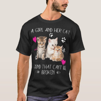 T-shirt Une fille et son chat : un lien indéfectible