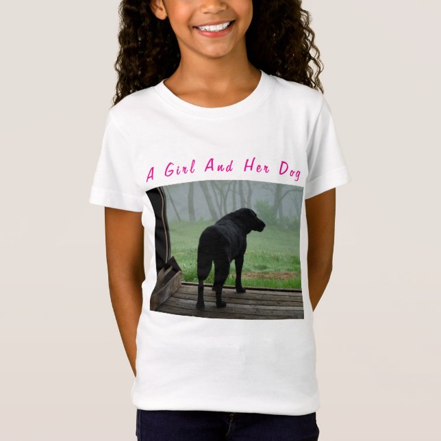 T-Shirt Une fille et son chien (Devant)
