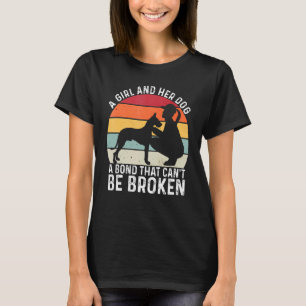 T-shirt Une fille et son chien un lien qui ne peut pas êtr