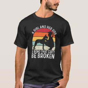 T-shirt Une fille et son chien un lien qui ne peut pas êtr