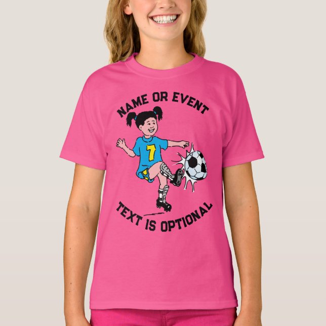 T-shirt Une Fille Jouant Au Football (Devant)