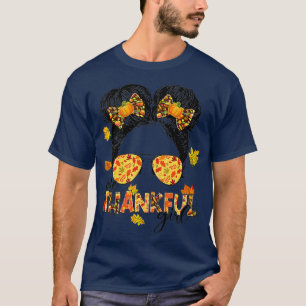 T-shirt Une Fille Merci Messy Bun Funny Automne Automne Qu