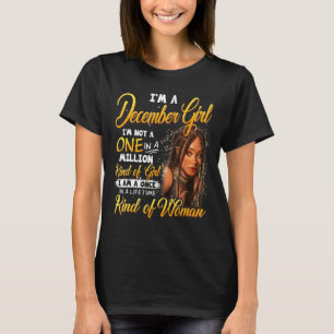 T-shirt Une Fille Noire À Vie Décembre Anniversaire Mo