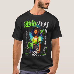 T-shirt Une Fille Qui Aime Anime Black Girl Game Lovers