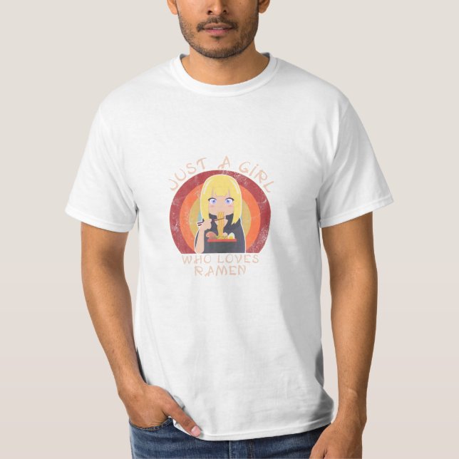 T-shirt Une fille qui aime Anime et Ramen (Devant)