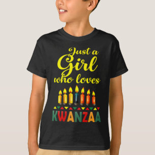 T-shirt Une fille qui aime Kwanzaa Kinara African Pride Bl