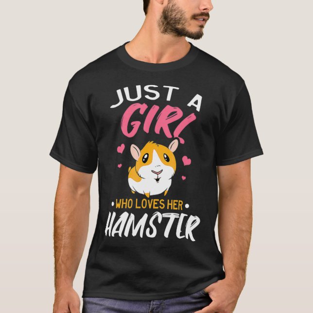 T-shirt Une fille qui aime le hamster (Devant)