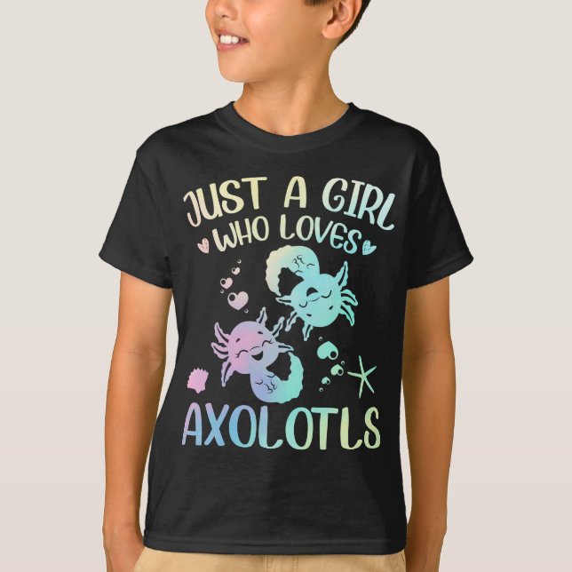 T-shirt Une fille qui aime les Axolotls (Devant)