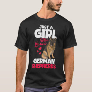 T-shirt Une fille qui aime les bergers allemands Berger al