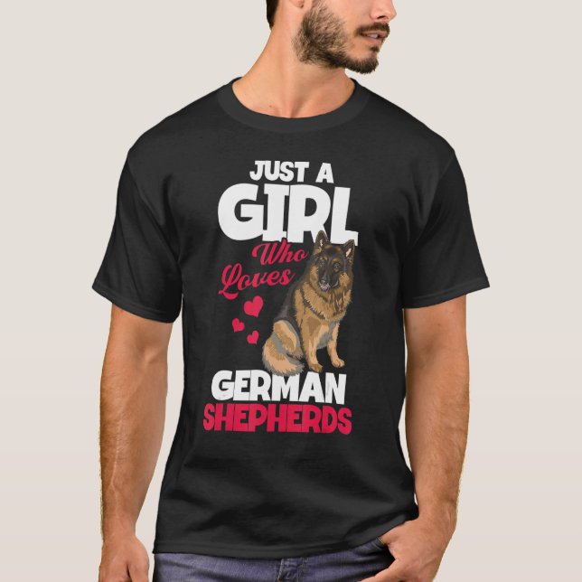T-shirt Une fille qui aime les bergers allemands berger al (Devant)