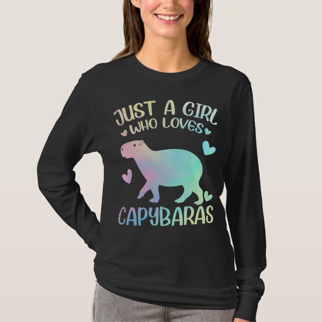 T-shirt Une fille qui aime les Capybaras (Devant)