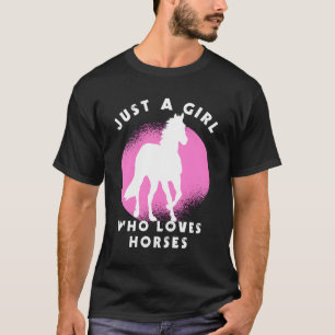 T-shirt Une Fille Qui Aime Les Chevaux Un Cheval Amoureux 