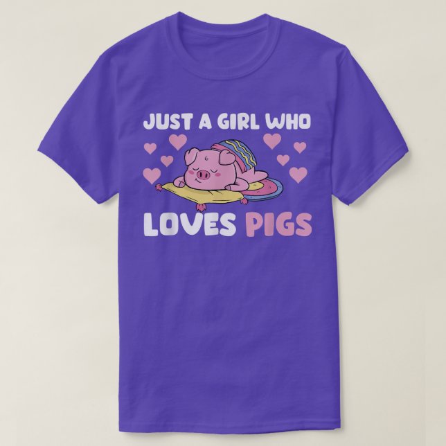 T-shirt Une fille qui aime les cochons (Design devant)